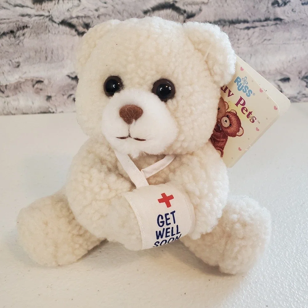 RUSS‎ Luv Pets Broken Arm White Teddy Bear 